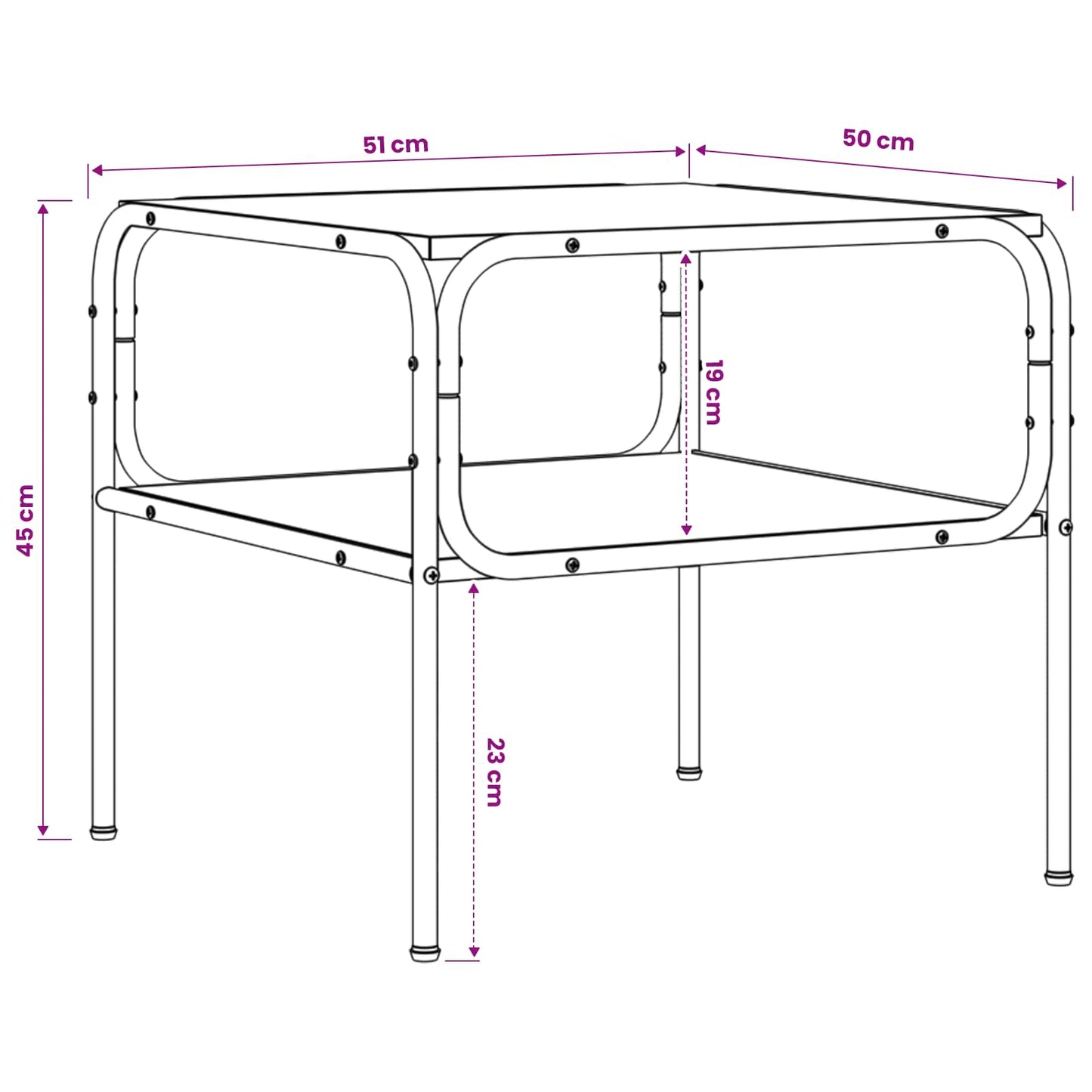 Sidebord Sonoma-eg 100 x 50 x 46 cm Konstrueret træ