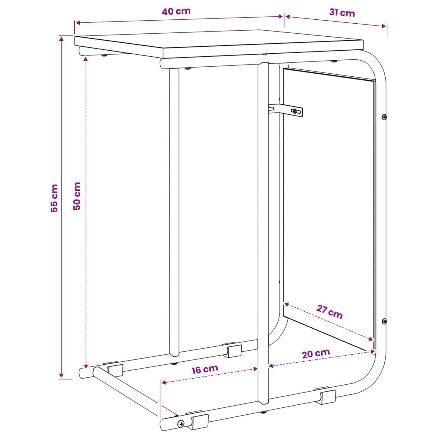 Sidebord Artisan-eg 40 x 31 x 55 cm Konstrueret træ