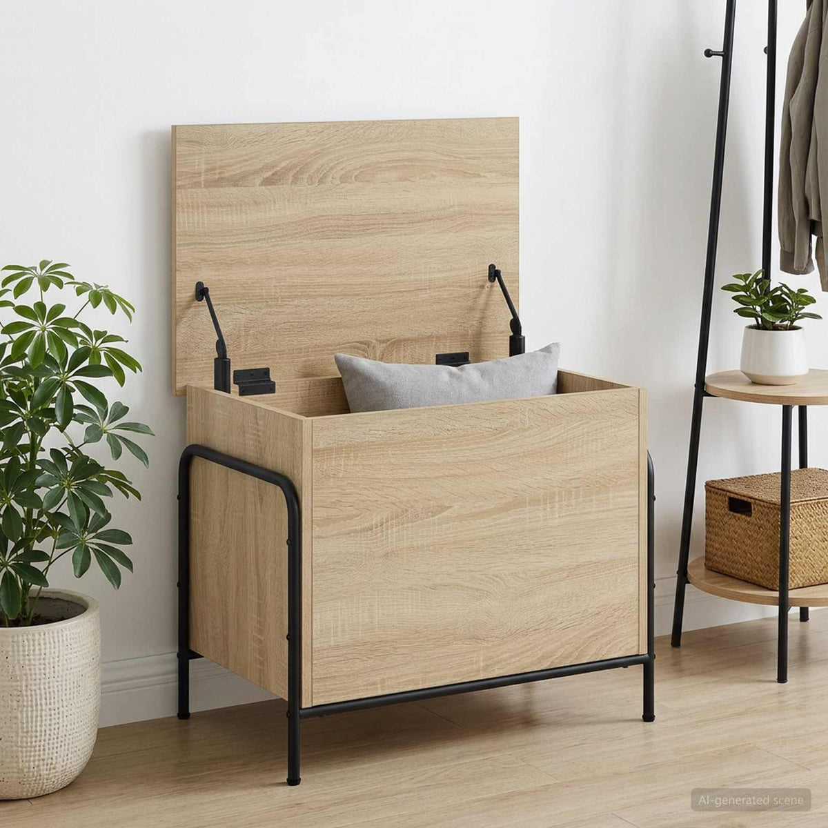 Opbevaringskasse Sonoma-eg 80 x 40 x 49,5 cm Konstrueret træ