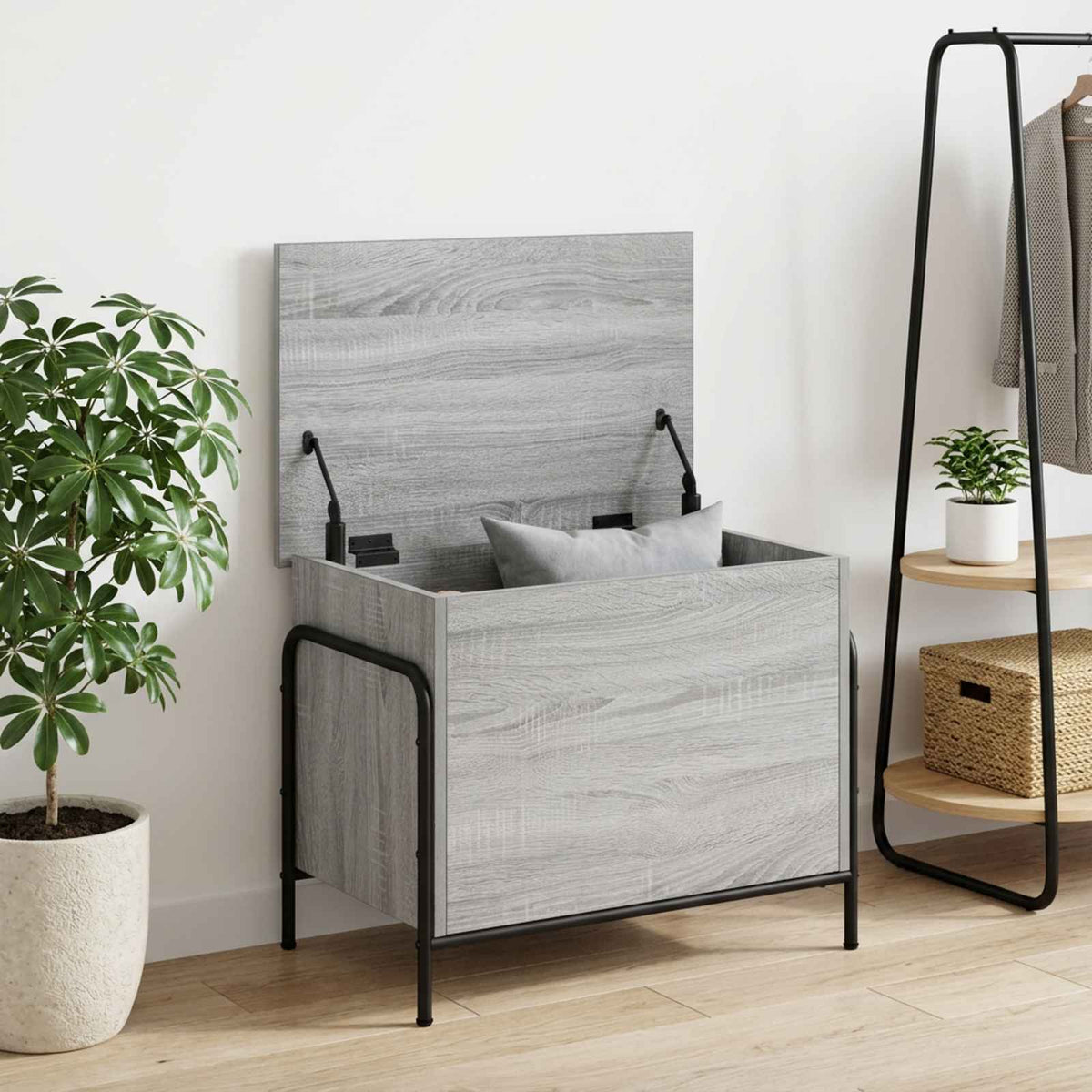 Opbevaringskasse Grå Sonoma 80 x 40 x 49,5 cm Konstrueret træ