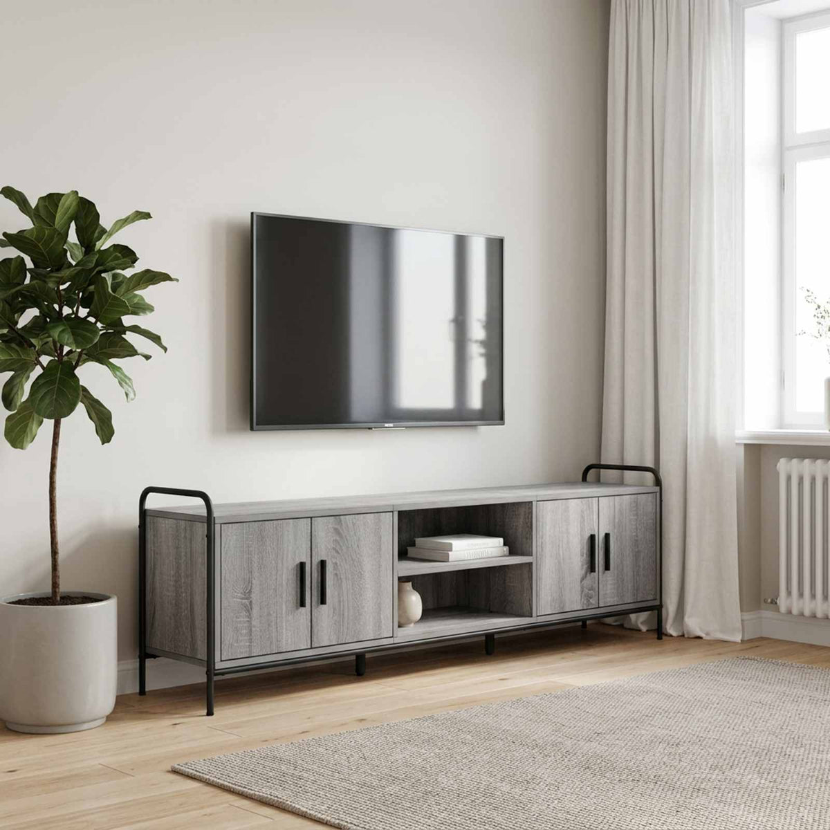 TV-skab 167,5 x 33 x 50 cm Grå Sonoma Konstrueret træ
