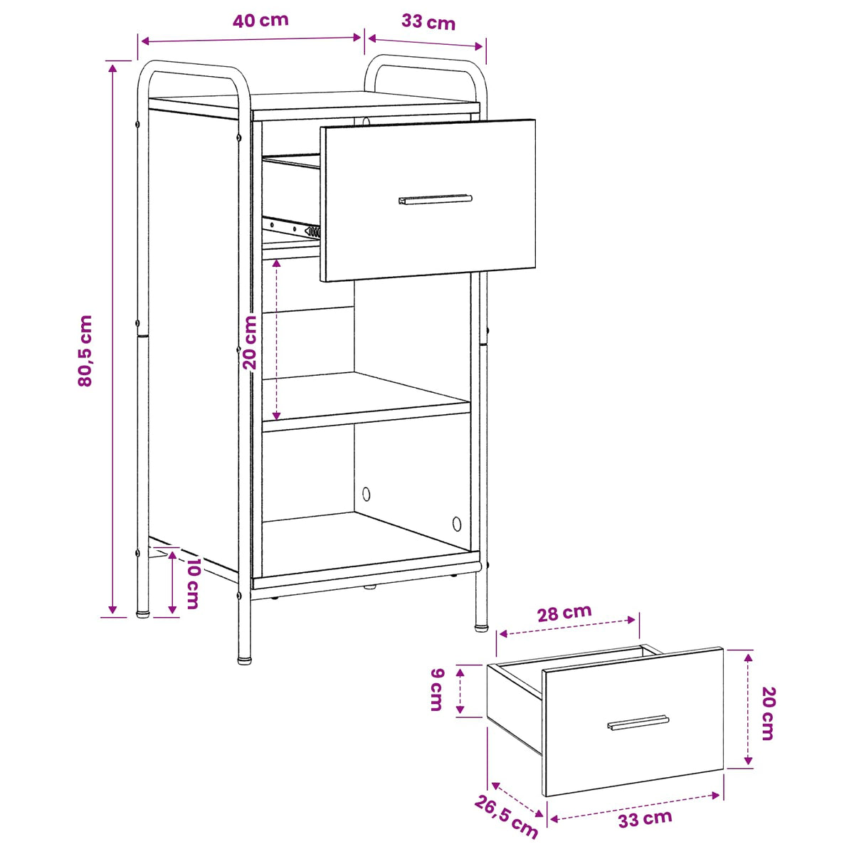 Sideboard Gammelt træ 97 x 33 x 81 cm Konstrueret træ