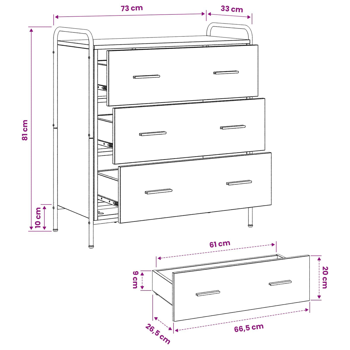 Sideboard Gammelt træ 97 x 33 x 81 cm Konstrueret træ