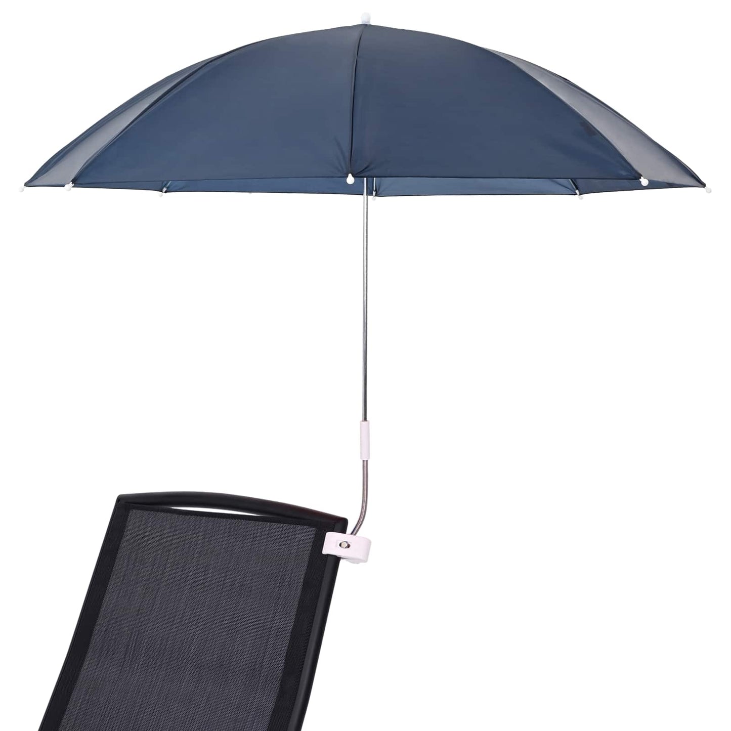 Parasol med klemme Ø 105 x 86 cm 170T polyester 2 stk. Mørkeblå