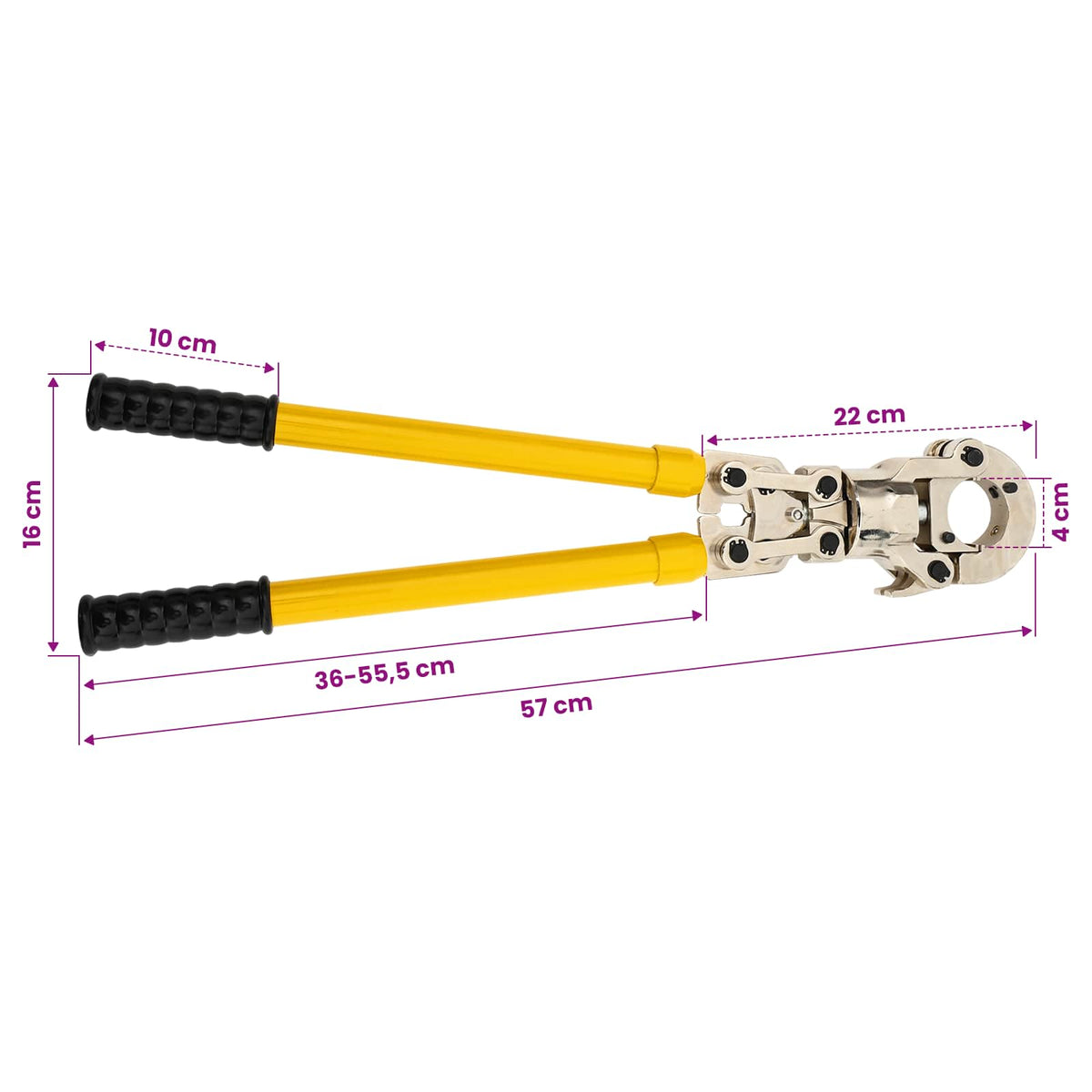 Hydraulisk rørkrimpningsværktøj 2 stk. 60 kN Ø16-32 mm Stål