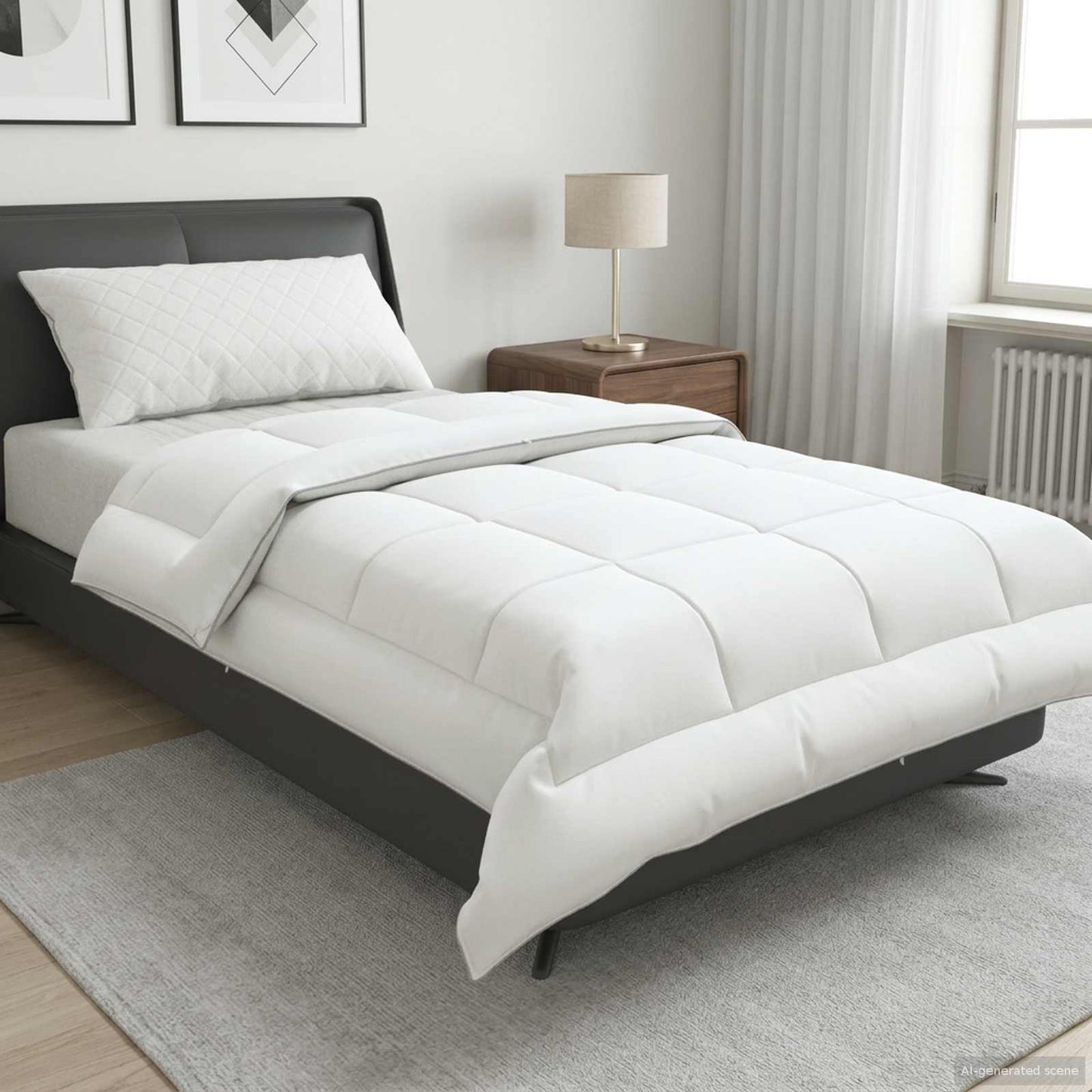 Dyne TRIER 150x200 cm Sommer 140 GSM 100% australsk uld Hvid