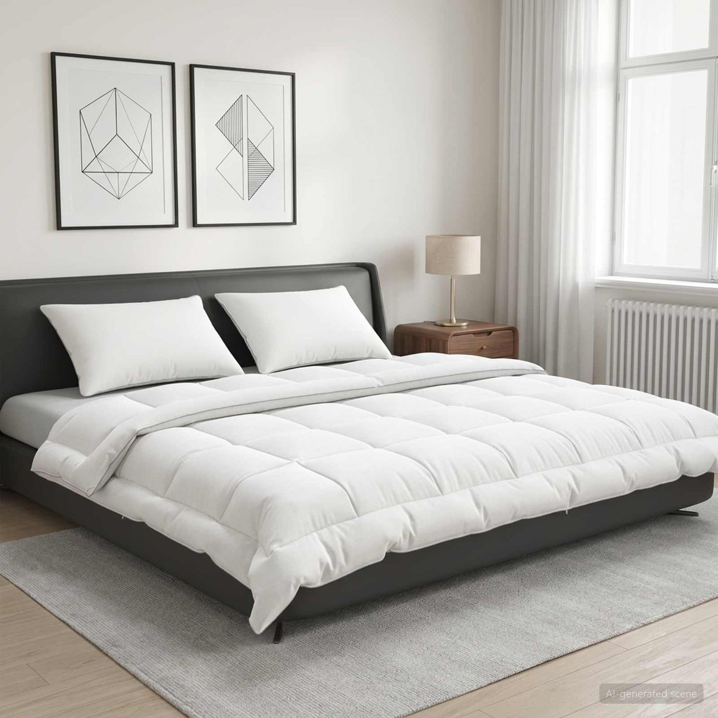 Dyne TRIER 220x260 cm Sommer 140 GSM 100% australsk uld Hvid