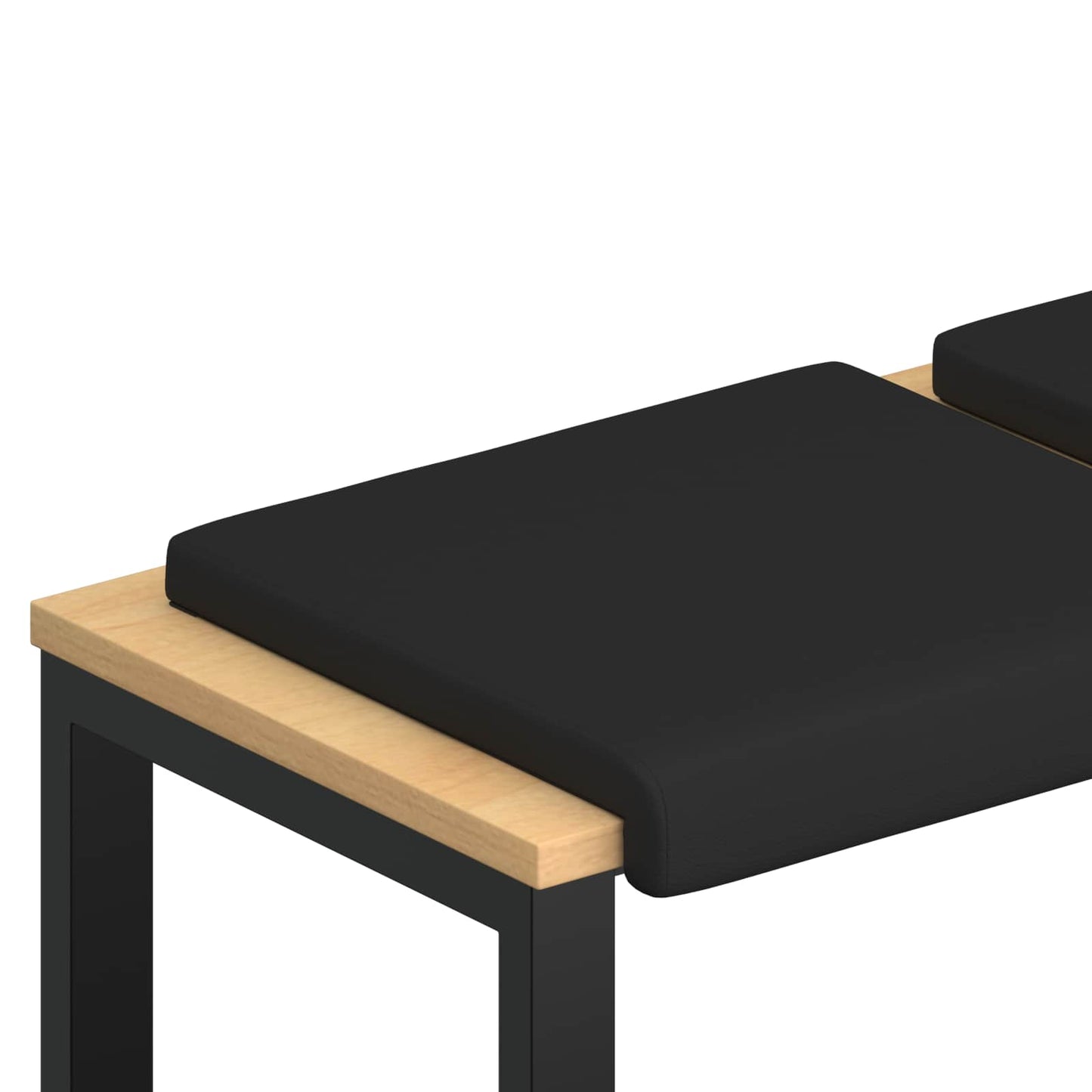 Bænkpude 2 stk. Kunstlæder Sort Dybde 35 cm