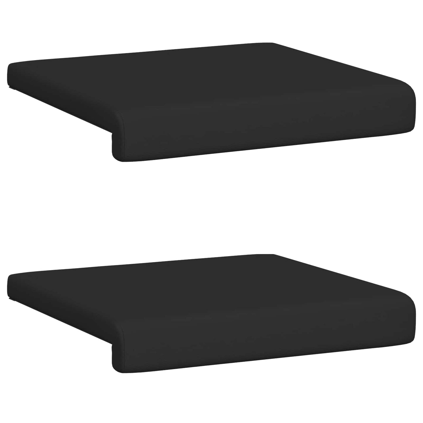 Bænkpude 2 stk. Kunstlæder Sort Dybde 35 cm