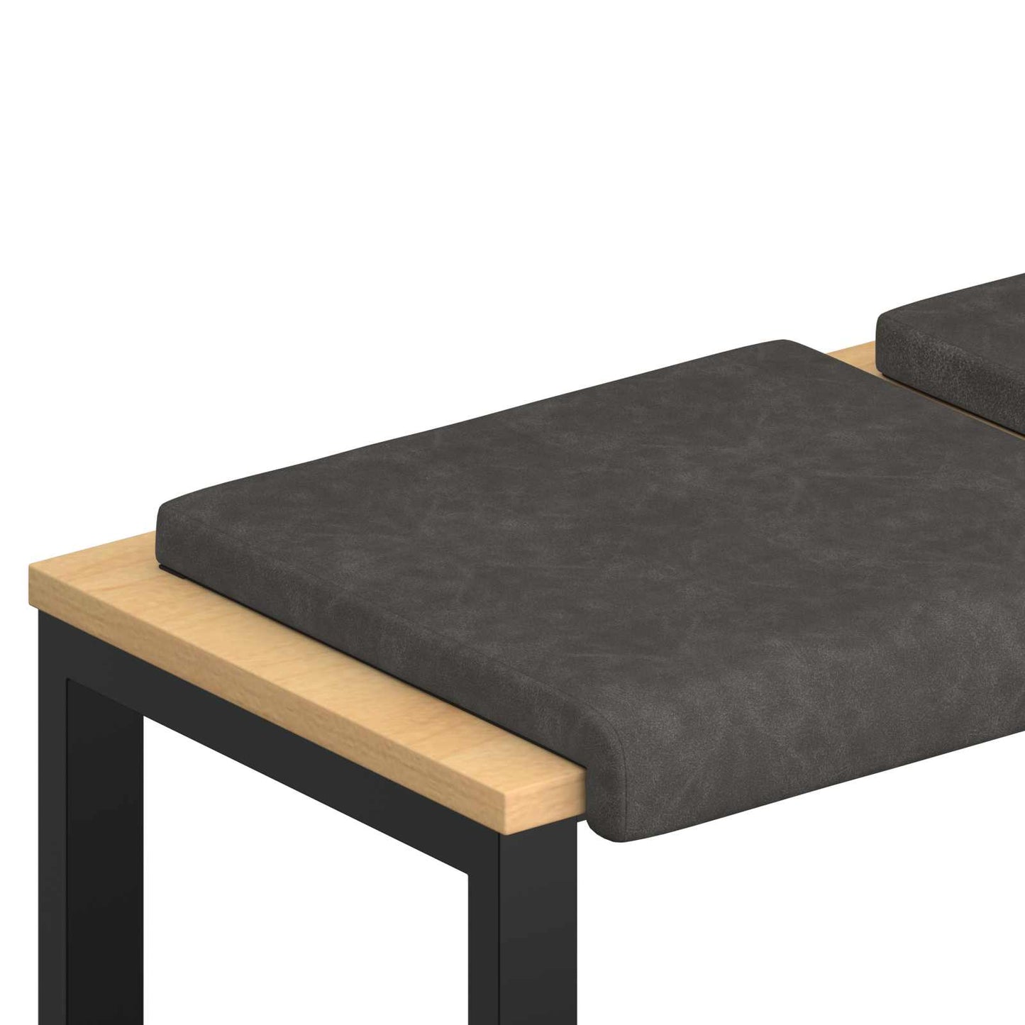 Bænkpude 2 stk. Kunstlæder Sort Dybde 35 cm