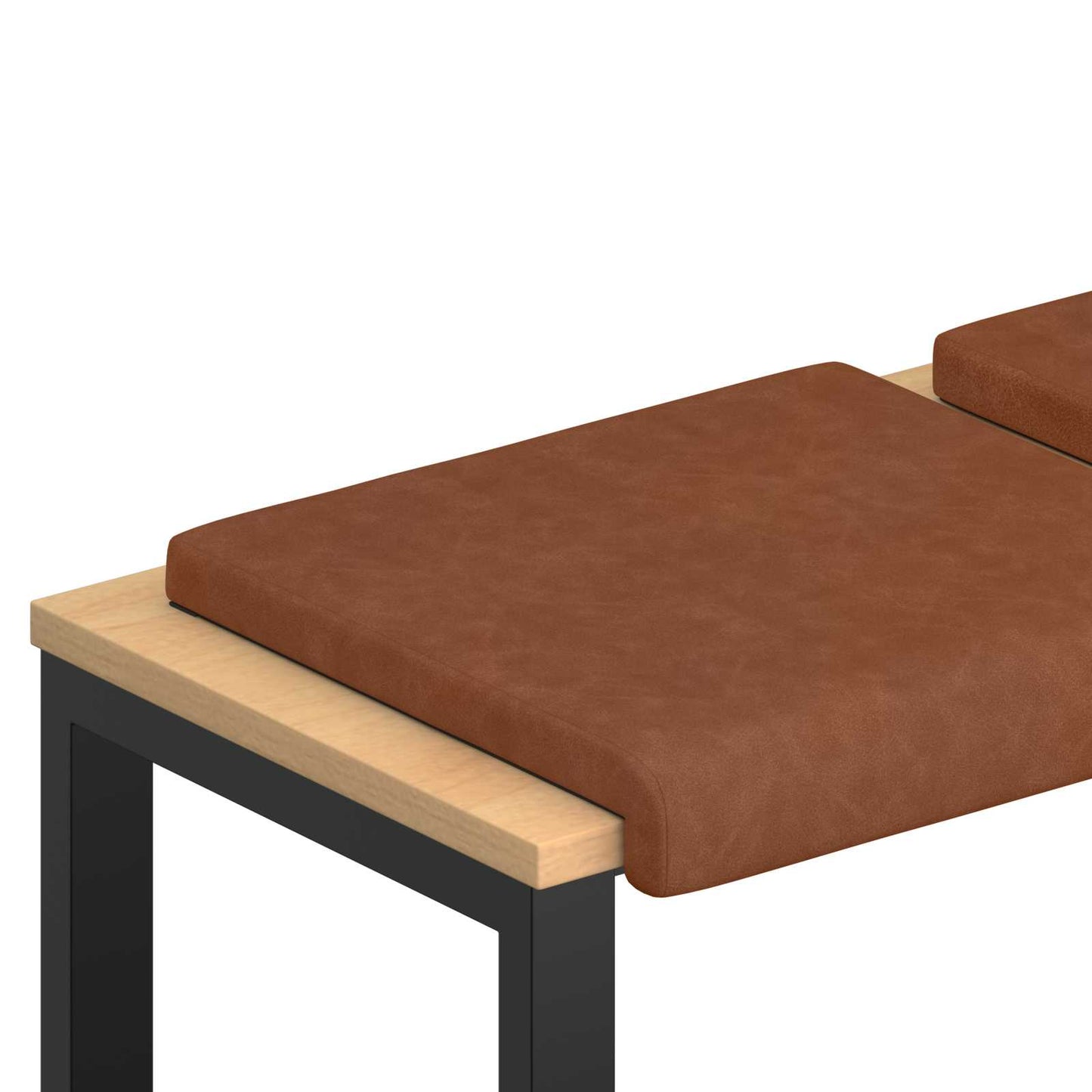 Bænkpude 2 stk. Kunstlæder Brun Dybde 35 cm