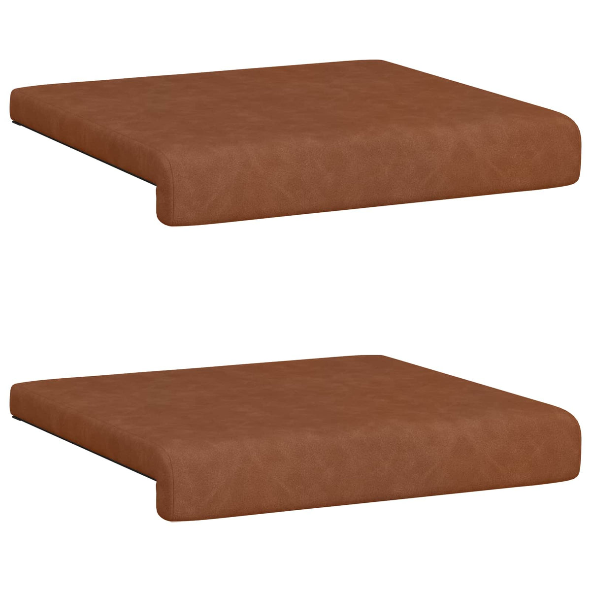 Bænkpude 2 stk. Kunstlæder Brun Dybde 35 cm