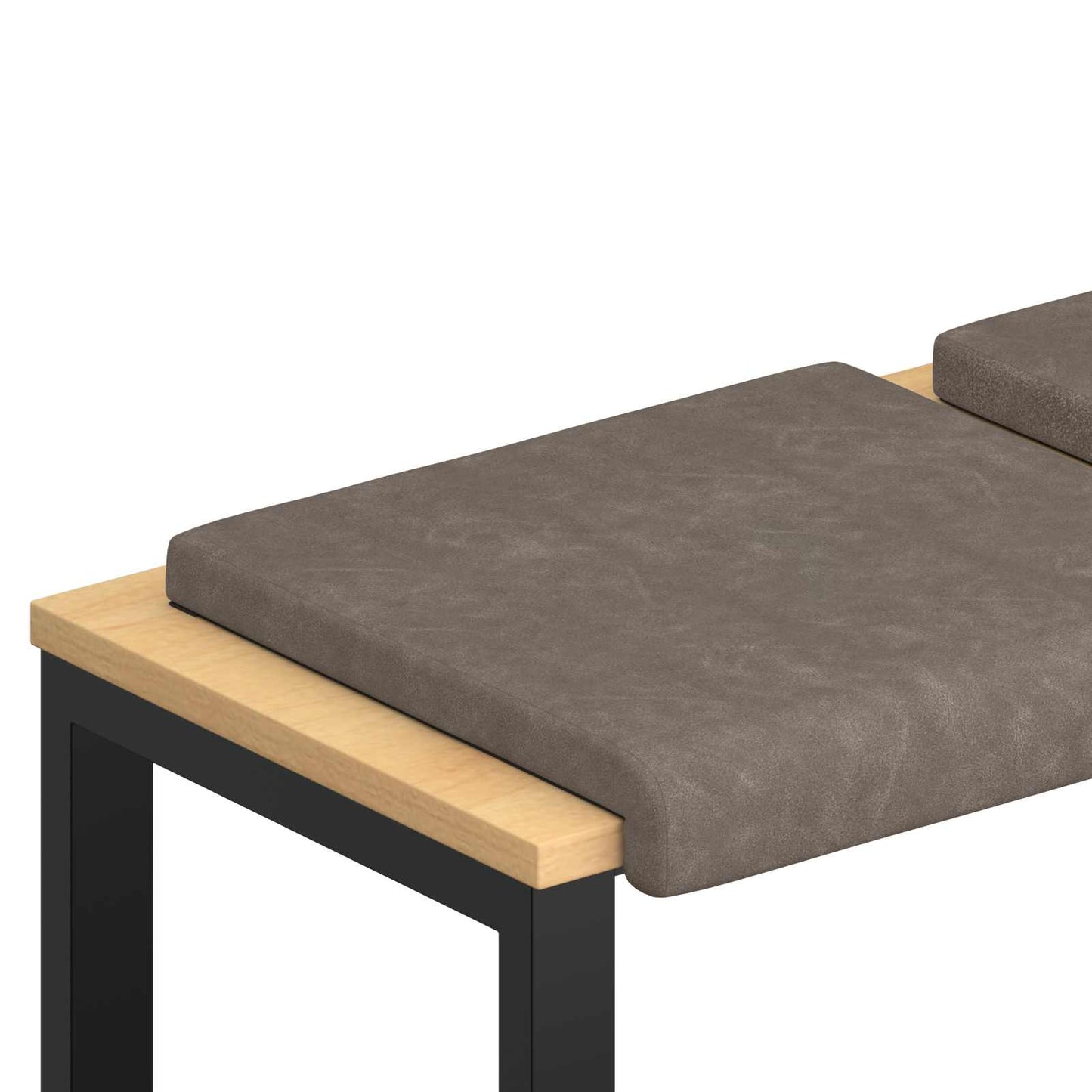 Bænkpude 2 stk. Kunstlæder Grå Dybde 35 cm