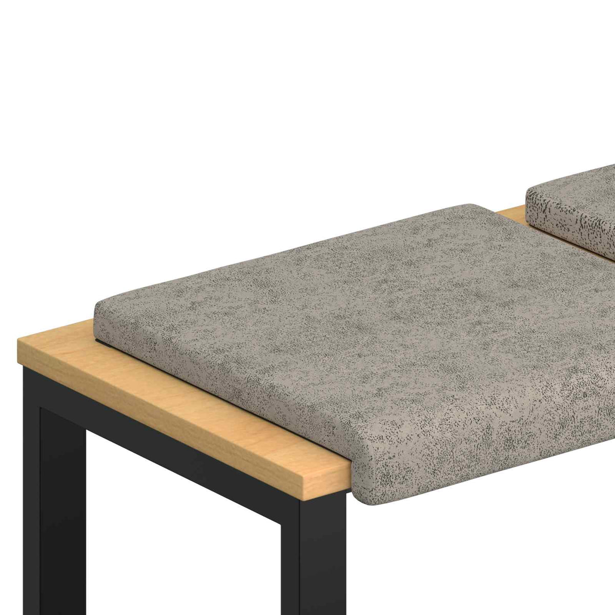 Bænkpude 2 stk. Faux suedestof Lysegrå Dybde 35 cm