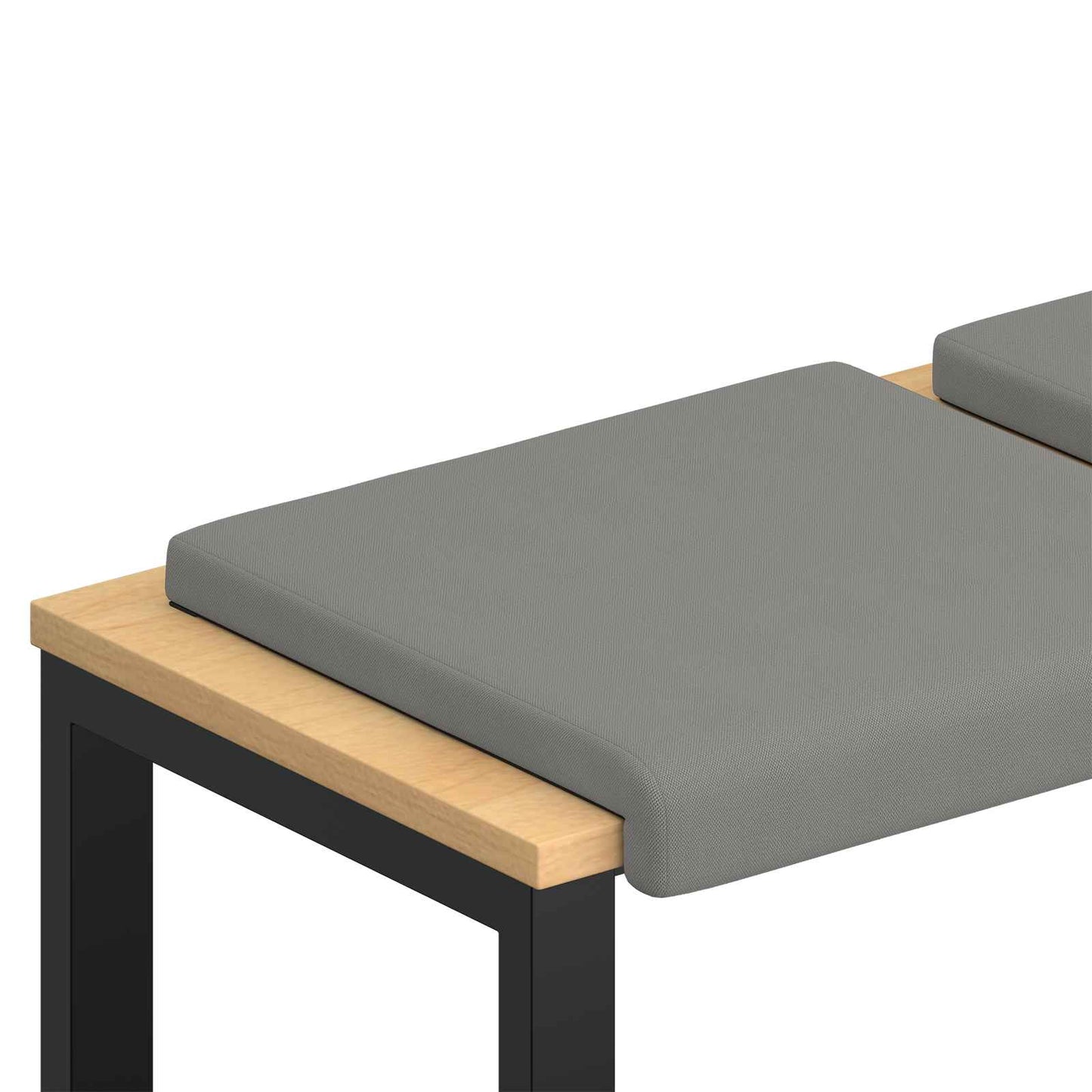 Bænkpude 2 stk. Textureret Velour Mørkegrå Dybde 35 cm