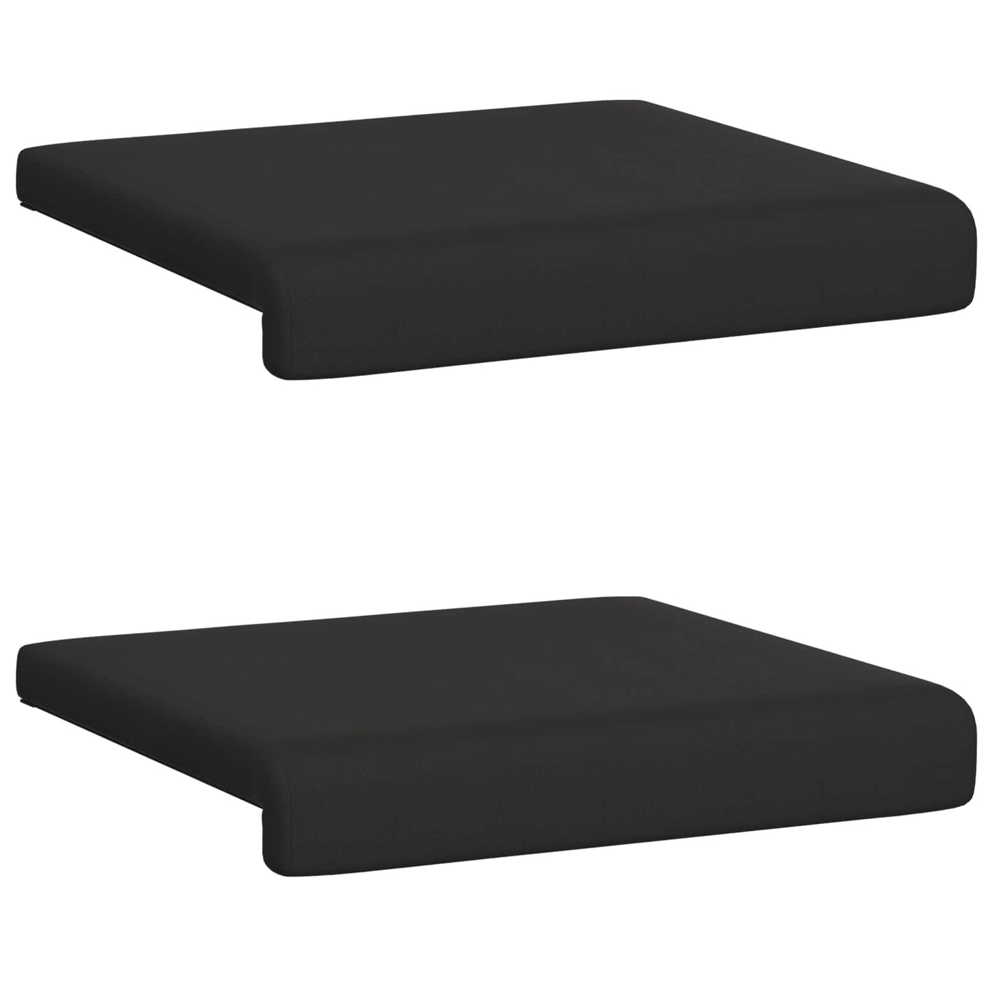 Bænkpude 2 stk. Textureret Velour Sort Dybde 35 cm