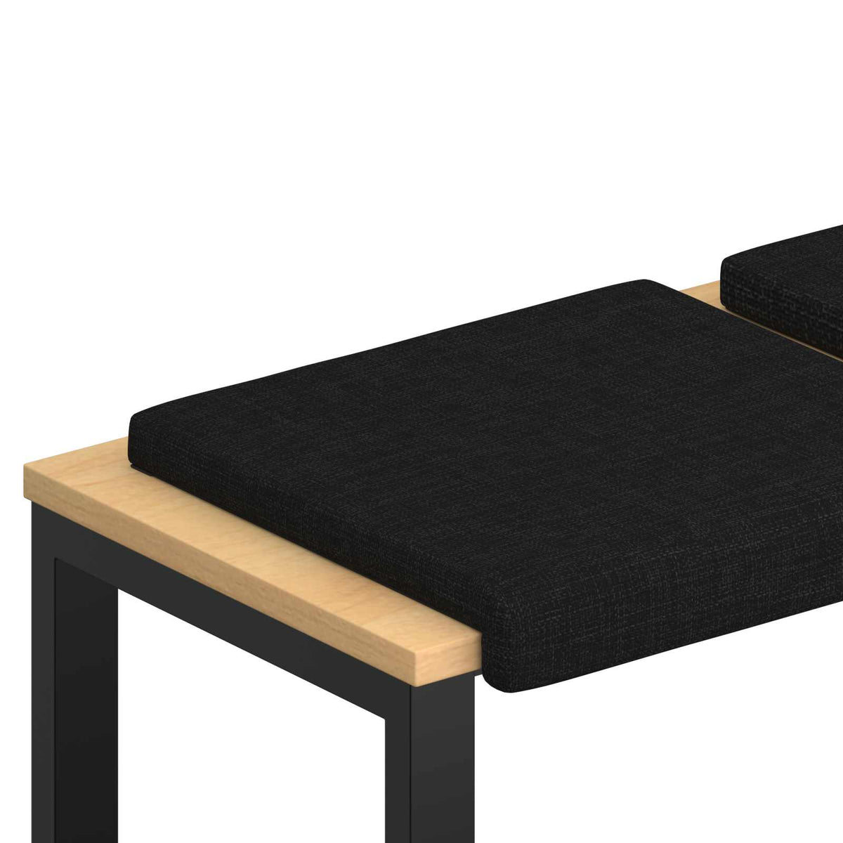 Bænkpude 4 stk. Stof Sort Dybde 35 cm