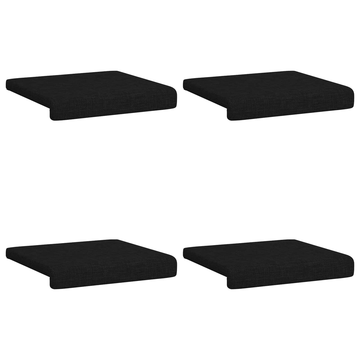 Bænkpude 4 stk. Stof Sort Dybde 35 cm