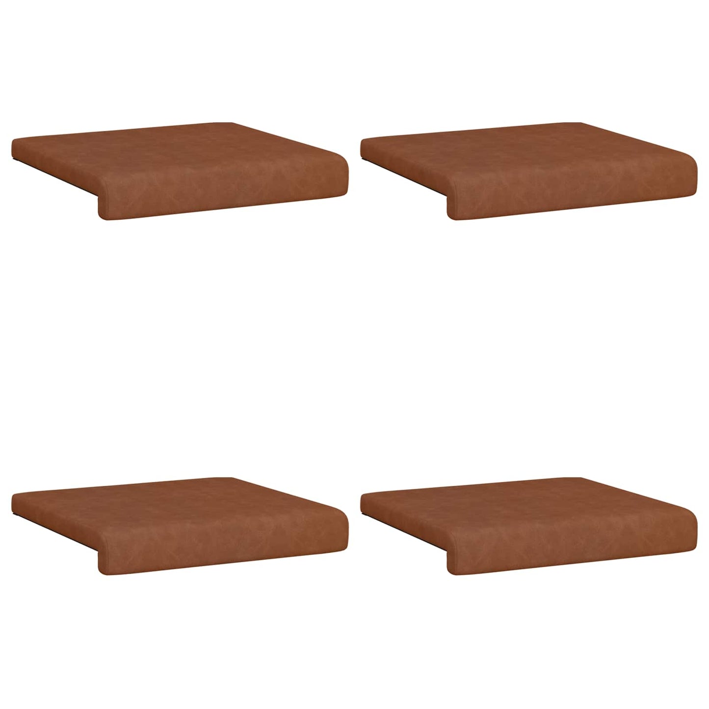 Bænkpude 4 stk. Kunstlæder Brun Dybde 35 cm