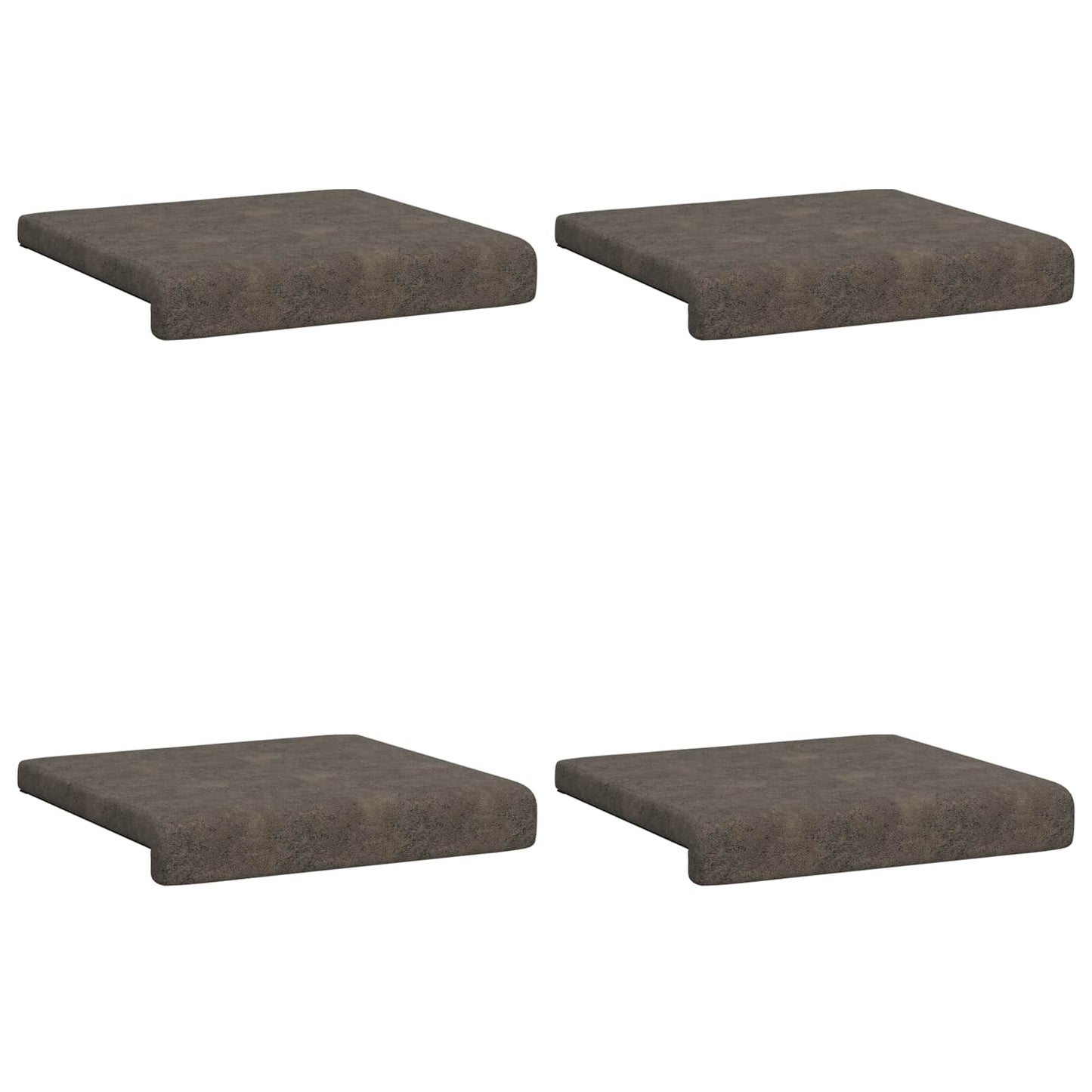 Bænkpude 4 stk. Faux suedestof Mørkegrå Dybde 35 cm