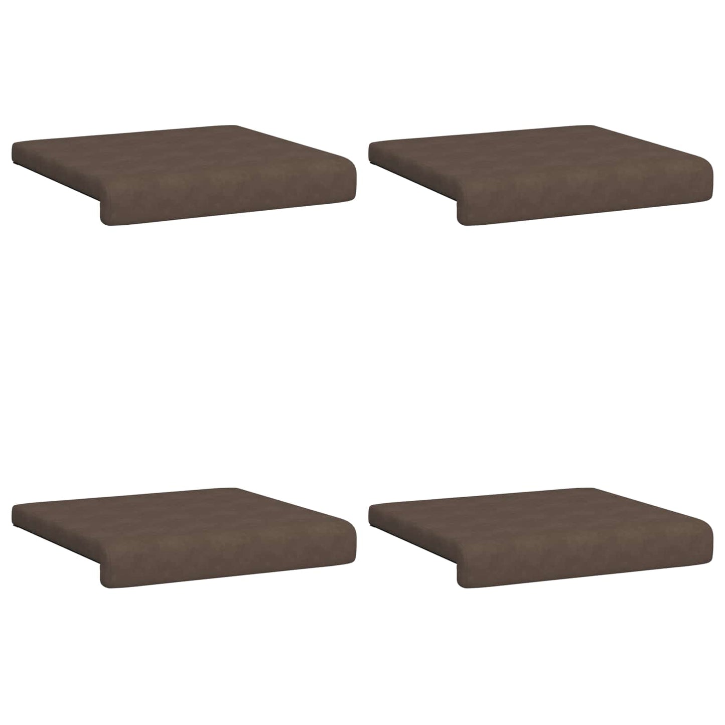Bænkpude 4 stk. Microfiber Brun Dybde 35 cm