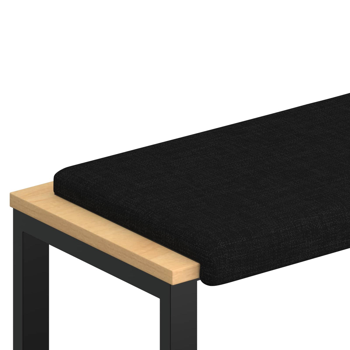 Bænkpude Stof Sort Dybde 35 cm