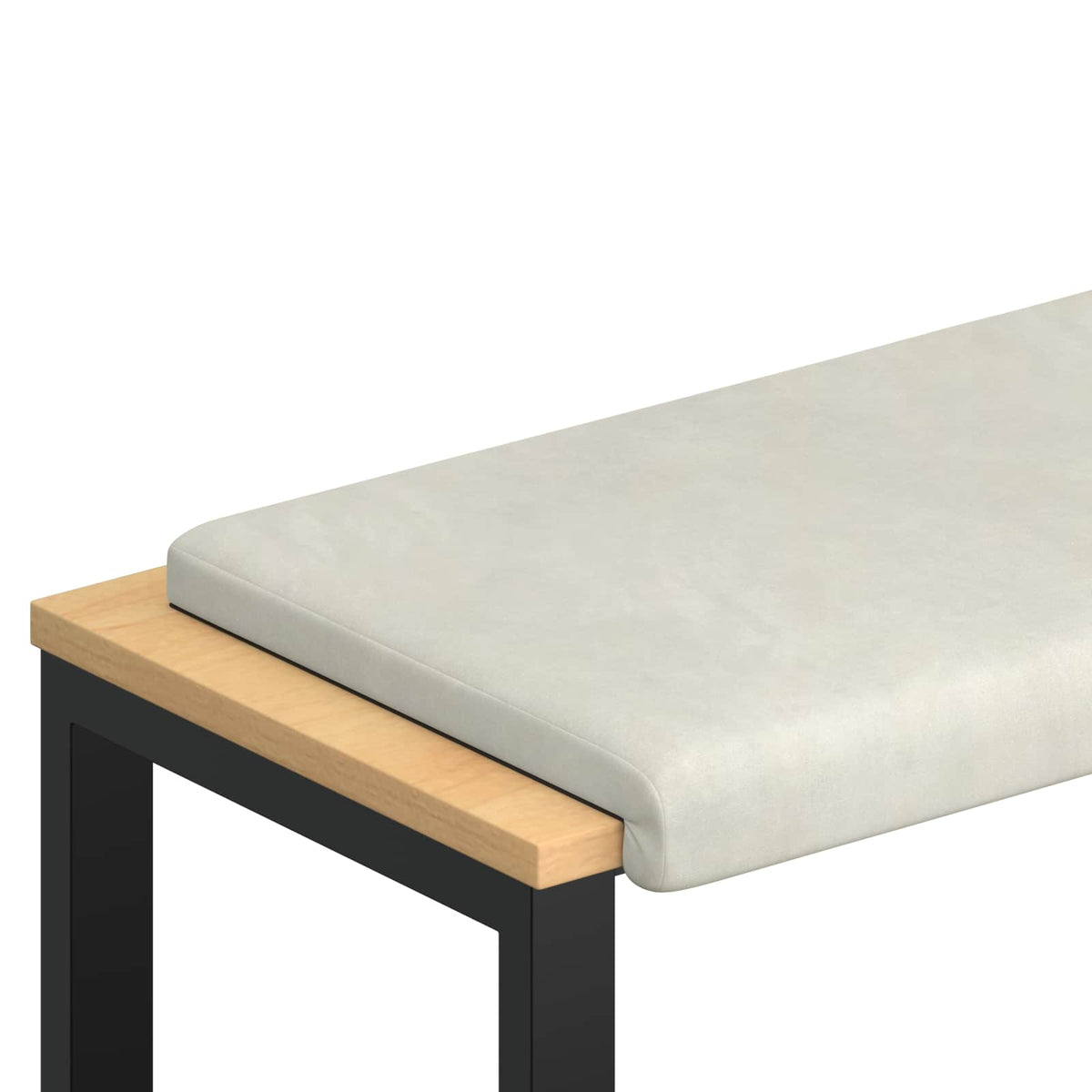 Bænkpude Fløjl Cremefarvet Dybde 35 cm