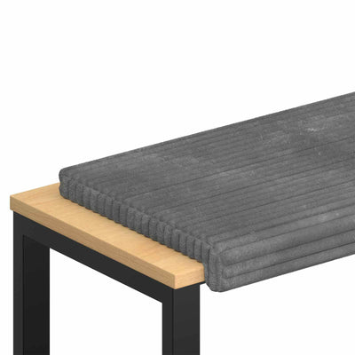 Bænkpude Plush Corduroy Lysegrå Dybde 35 cm