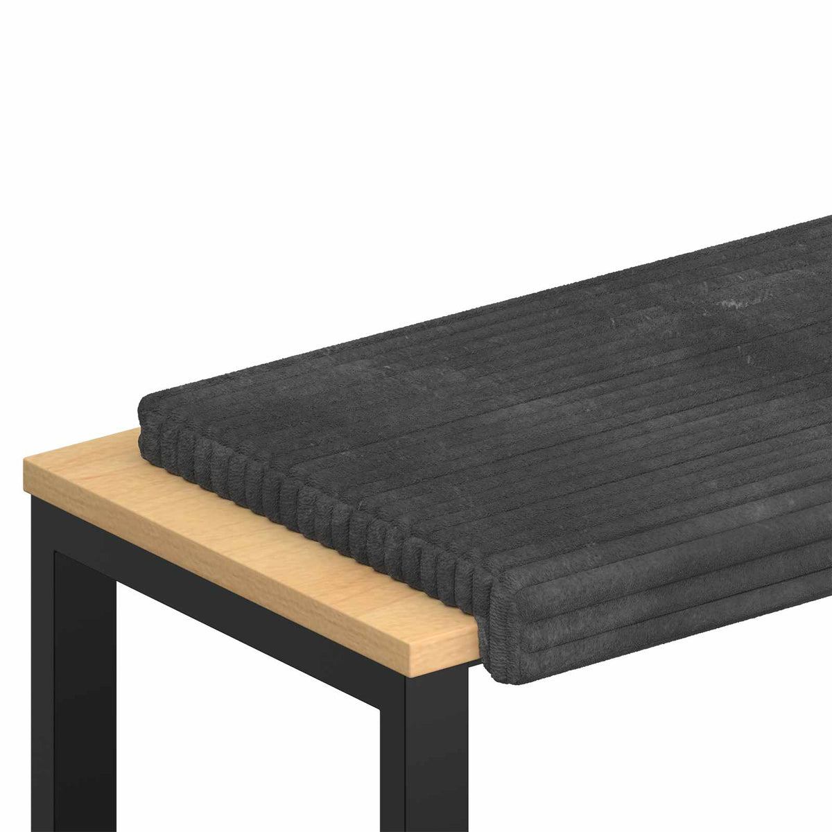 Bænkpude Plush Corduroy Mørkegrå Dybde 35 cm