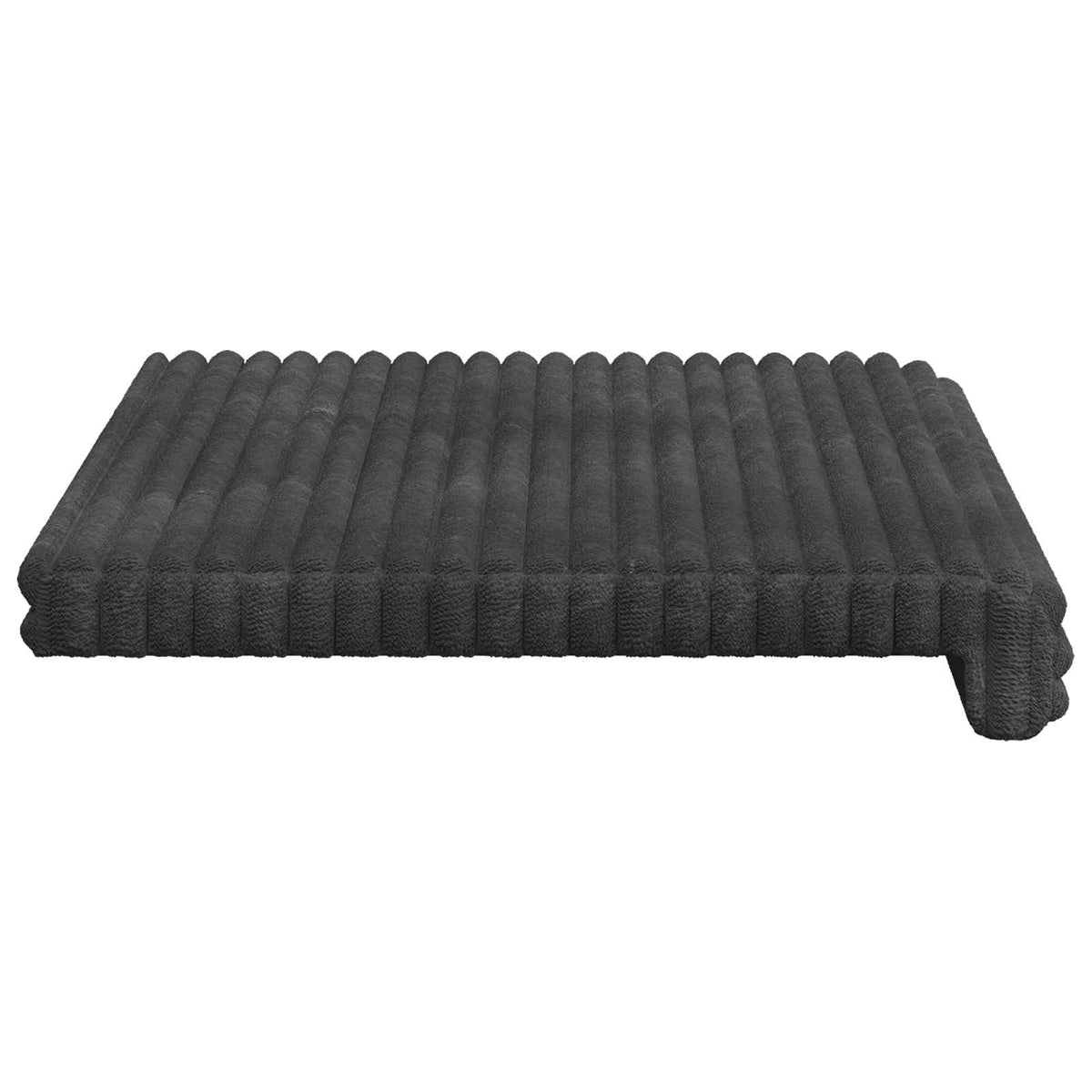 Bænkpude Plush Corduroy Mørkegrå Dybde 35 cm