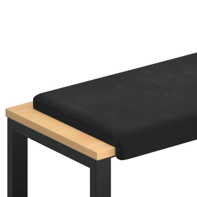 Bænkpude Fløjl Sort Dybde 35 cm