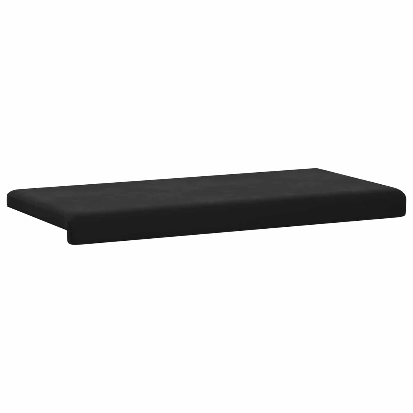 Bænkpude Fløjl Sort Dybde 35 cm
