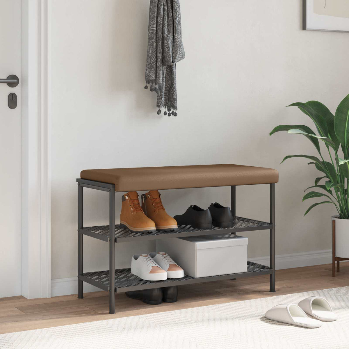Bænkpude Kunstlæder Cappuccino Dybde 35 cm