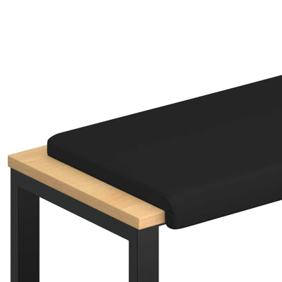 Bænkpude Kunstlæder Sort Dybde 35 cm