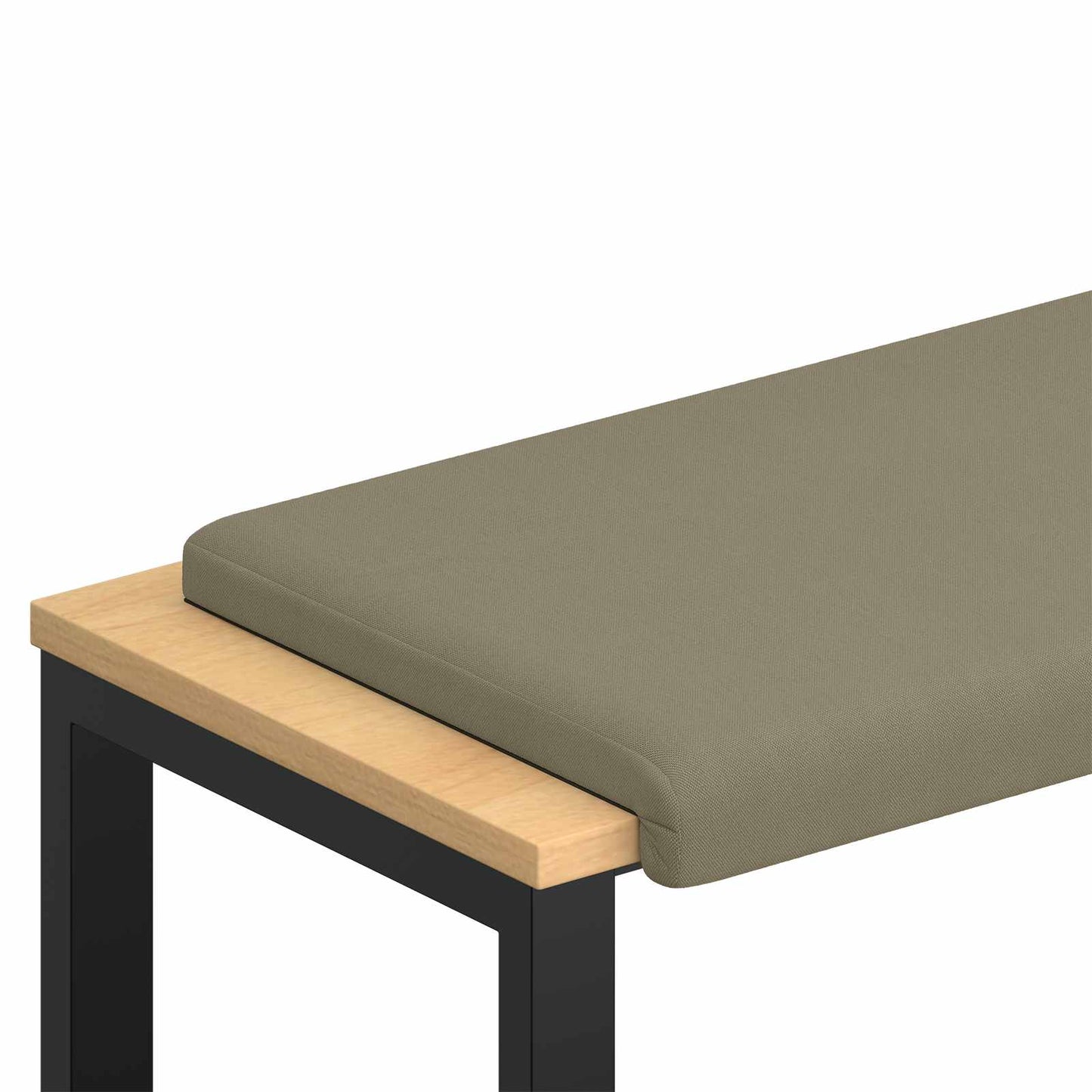 Bænkpude Textureret Velour Kakifarvet Dybde 35 cm