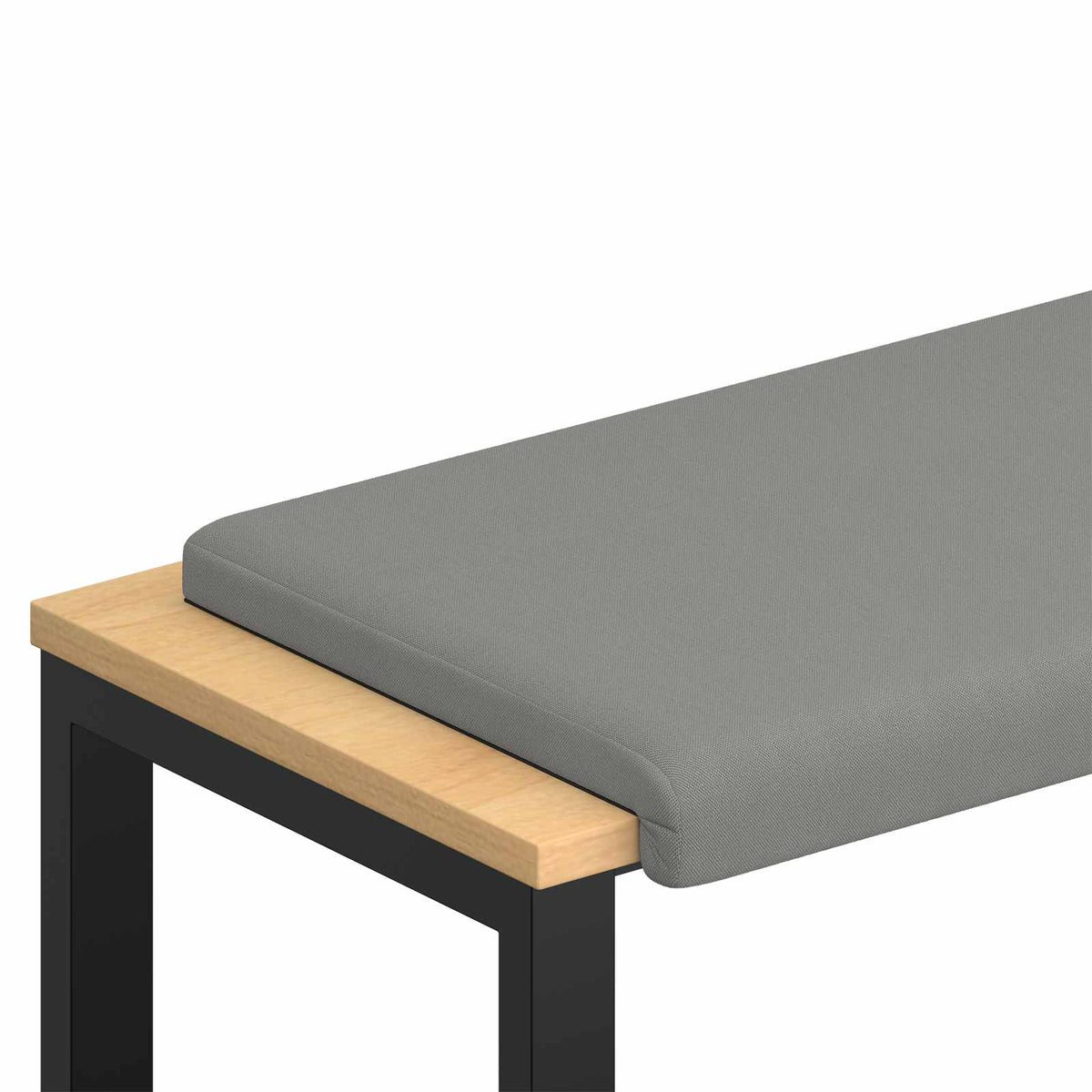 Bænkpude Textureret Velour Mørkegrå Dybde 35 cm