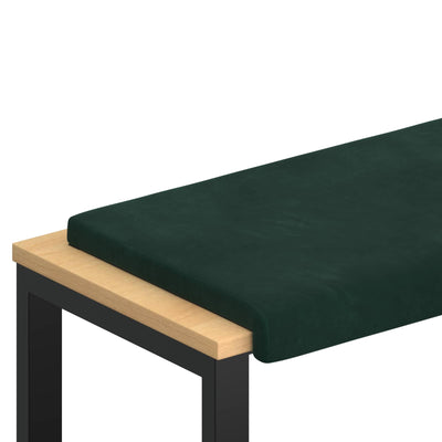 Bænkpude Fløjl Mørkegrøn Dybde 35 cm