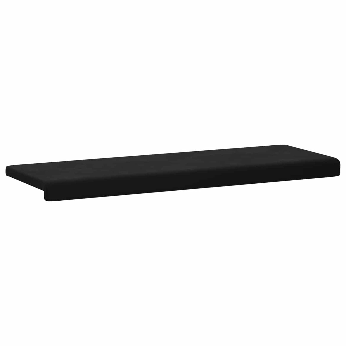 Bænkpude Fløjl Sort Dybde 35 cm