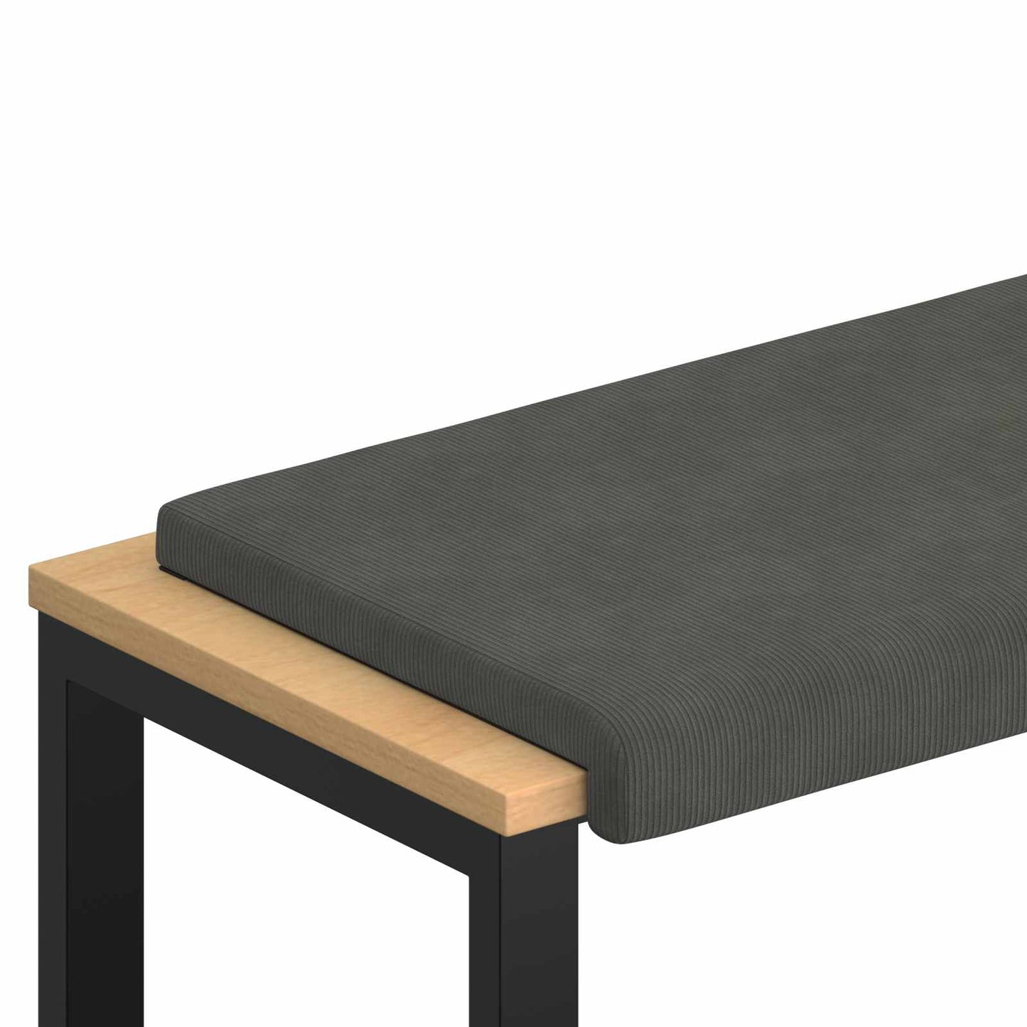 Bænkpude cordfløjl Mørkegrå Dybde 35 cm