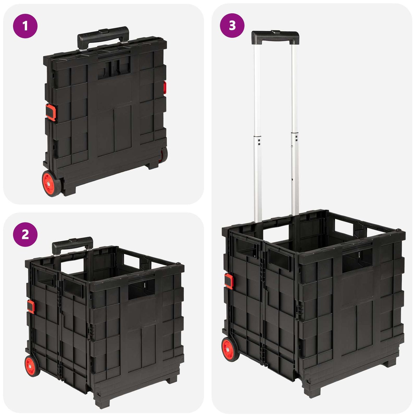Vogn Sort og rød 35 x 39 x 92 cm PP og Elastomer