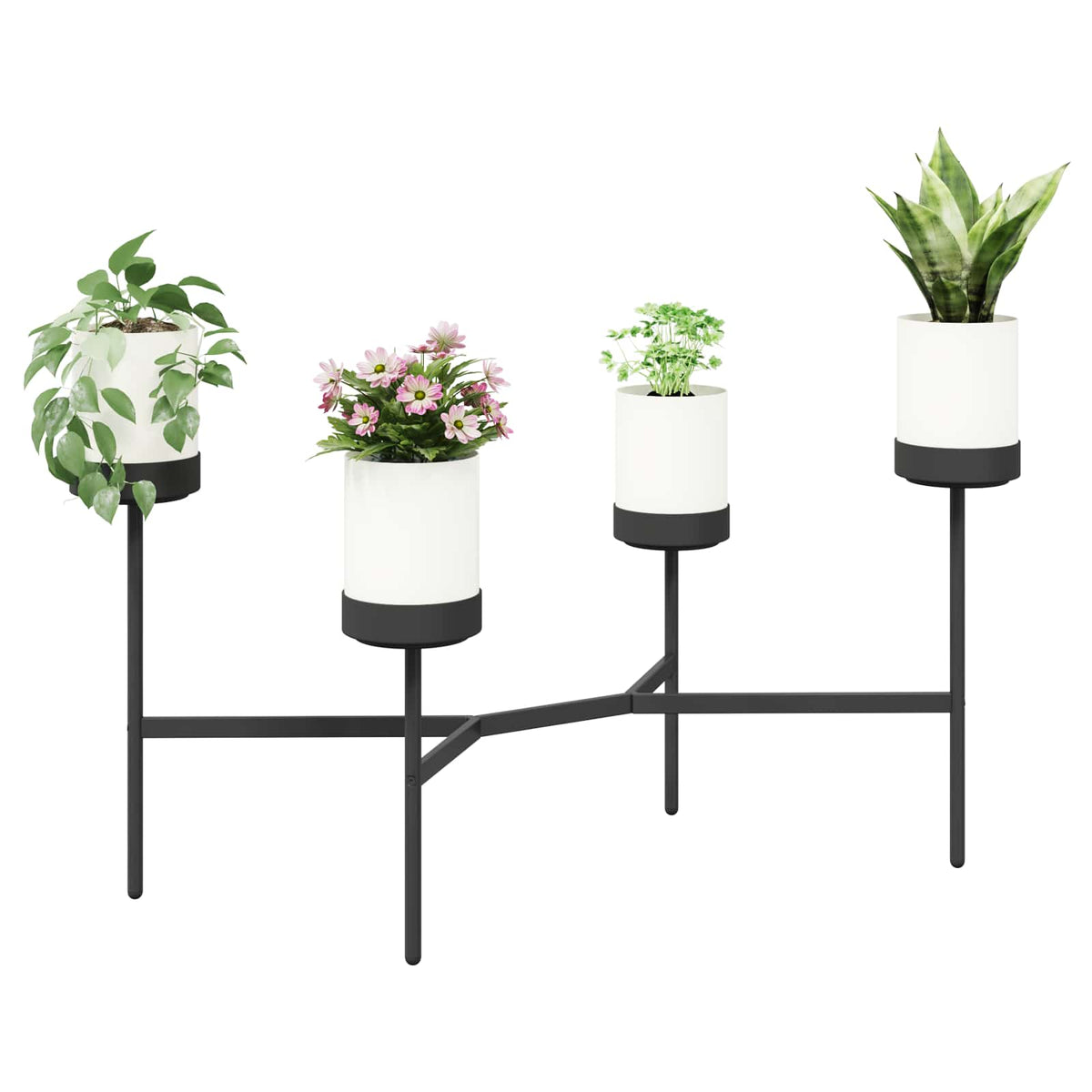 Blomst Stativ Hvid 125 x 55 x 81 cm PP og stål