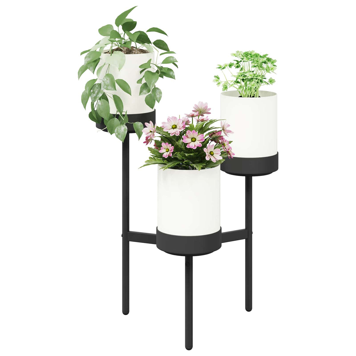 Blomst Stativ Hvid 54 x 49 x 81 cm PP og stål