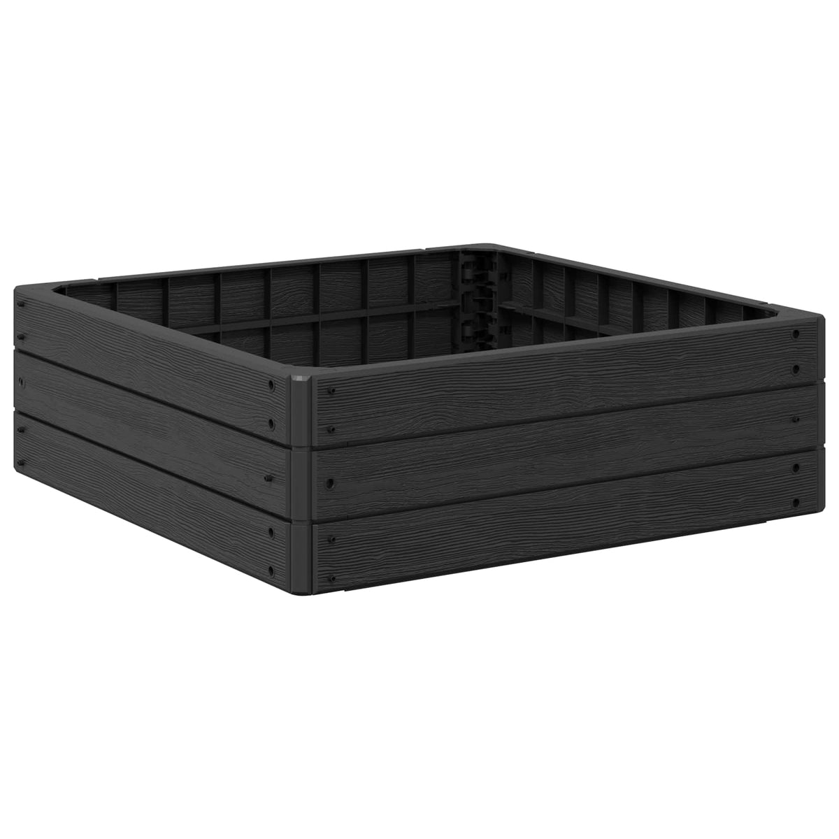 Hævet bed Sort 75,5 x 75,5 x 25 cm PP