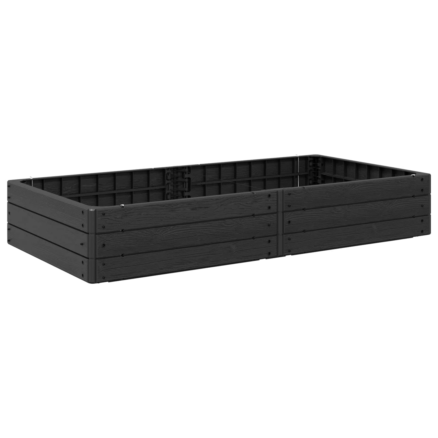 Hævet bed Sort 151 x 75,5 x 25 cm PP