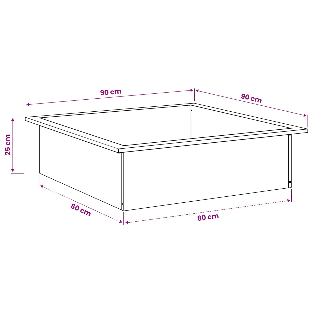 Bålplade ring Rusten 90 x 90 x 25 cm Cortenstål