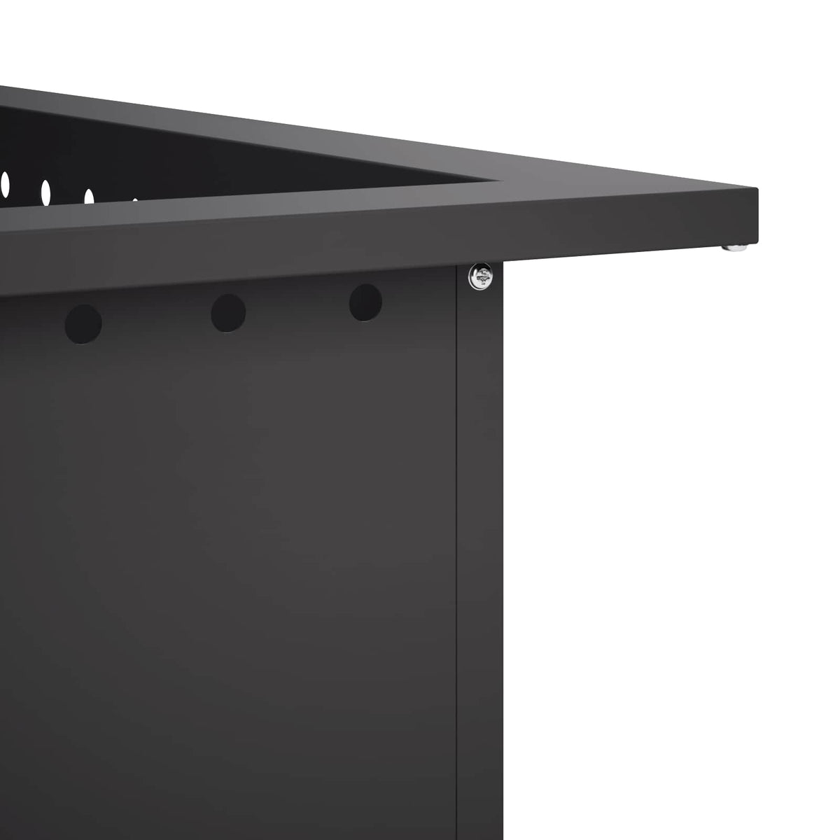 Bålplade ring Sort 90 x 90 x 25 cm Stål