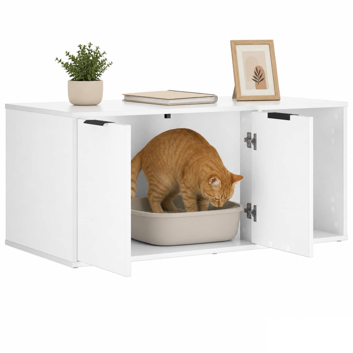 Kattebur møbel Hvid 100 x 49 x 45 cm Konstrueret træ