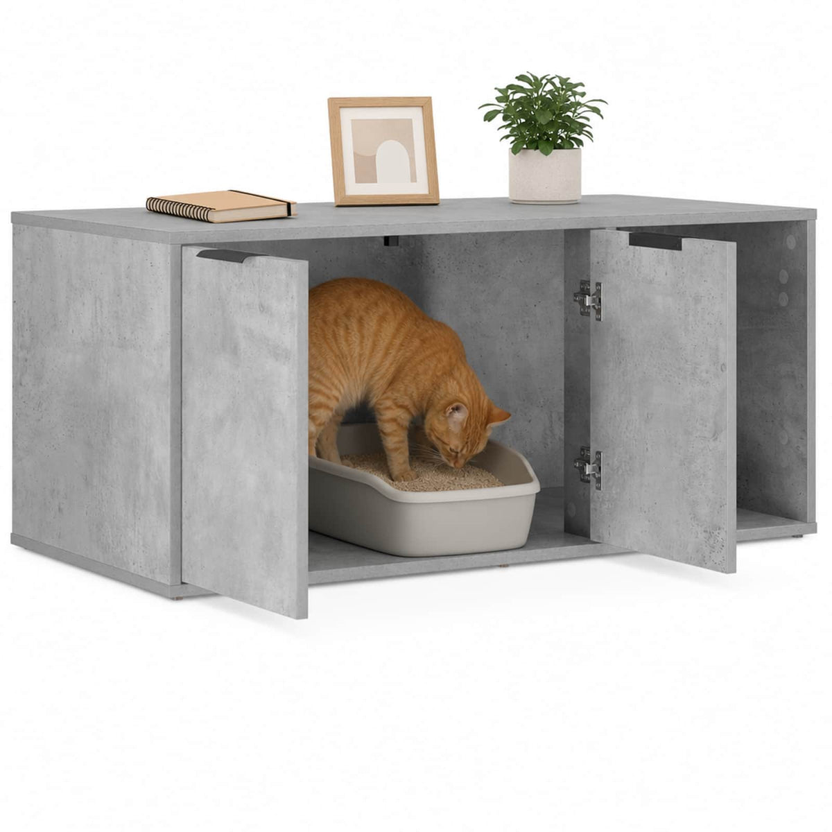 Kattebur møbel Betongrå 100 x 49 x 45 cm Konstrueret træ