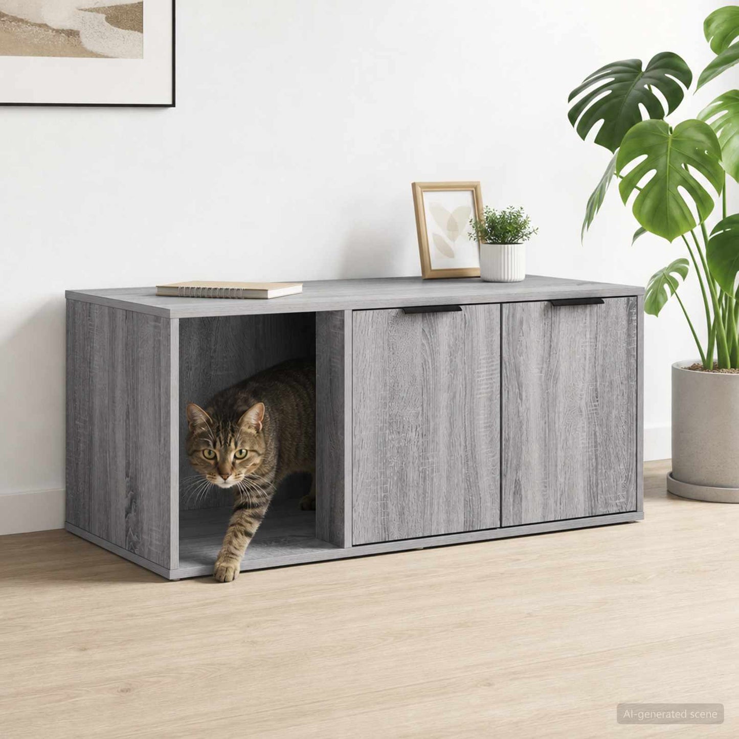 Kattebur møbel Grå Sonoma 100 x 49 x 45 cm Konstrueret træ