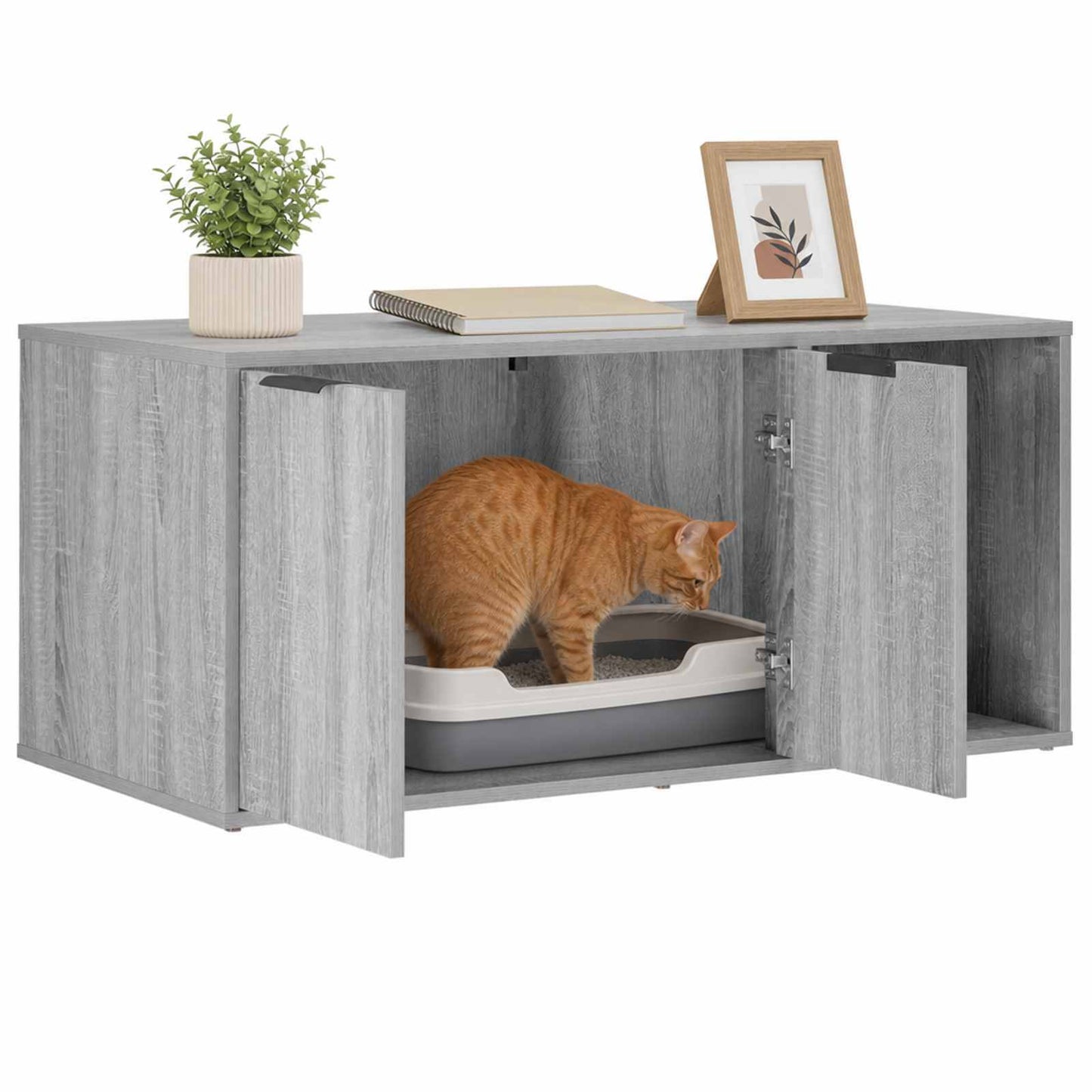 Kattebur møbel Grå Sonoma 100 x 49 x 45 cm Konstrueret træ